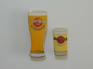 Hard Rock Cafe Honolulu Beer & Shot Glass Pin Set