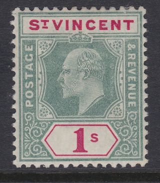 St Vincent Evii 1902 1/ - Green & Carmine Sg82