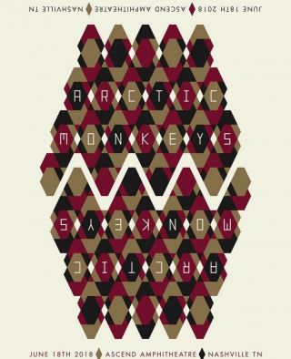 Arctic Monkeys Nashville June 2018 Show Poster Numbered