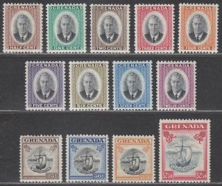 Grenada 1951 King George Vi Set Sg172 - 184 Cat £35