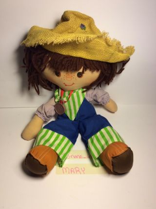 Vintage Strawberry Shortcake Rag Doll Huckleberry Pie With Necklace