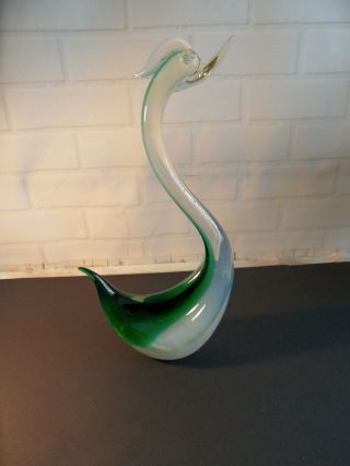 Vintage Murano Art Glass Hand Blown Duck - - 15 Inch Tall