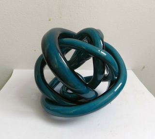 Art Glass Twisted Rope Knot Hand Blown Sculpture