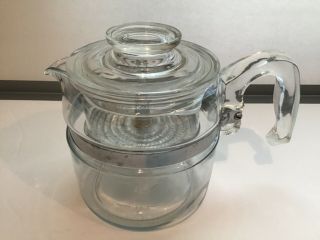 Vintage - Pyrex Glass Flameware 4 Cup Stovetop Coffee Maker 7754 - B Made In Usa