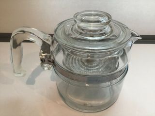 VINTAGE - PYREX GLASS FLAMEWARE 4 CUP STOVETOP COFFEE MAKER 7754 - B MADE IN USA 3