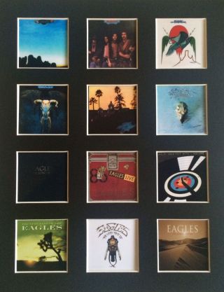 The Eagles Discography 14 " By 11 " Lp Covers Picture Mounted Ready To Frame