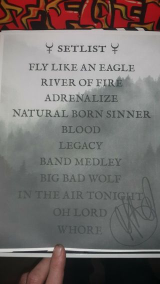 Rare In This Moment Maria Brink Signed Autograph Setlist 2019 Tour