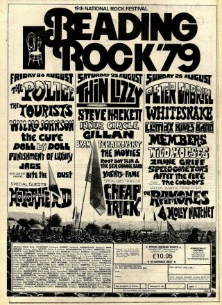 14/7/79pn15 Advert 19th National Rock Festival Reading Rock79 15x11 The Police