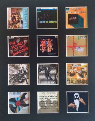 The Shadows Discography 14 " By 11 " Lp Covers Picture Mounted Ready To Frame