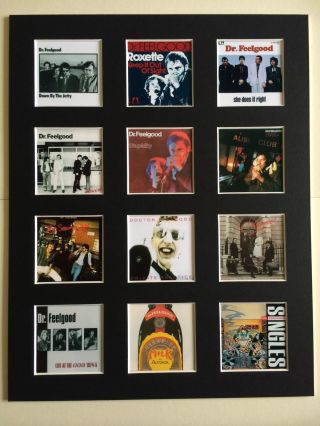 Dr Feelgood Discography 14 " By 11 " Lp Covers Picture Mounted Ready To Frame