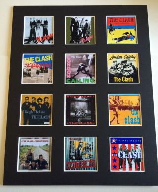 The Clash 14 " By 11 " Lp Covers Picture Mounted Ready To Frame