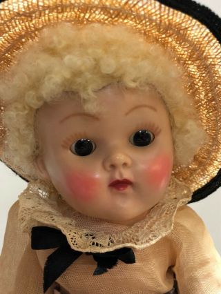 7” Vintage Antique Vogue Ginny Doll Tiny Miss 43 Beryl Caracul Wig 1953 S 2