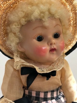 7” Vintage Antique Vogue Ginny Doll Tiny Miss 43 Beryl Caracul Wig 1953 S 3