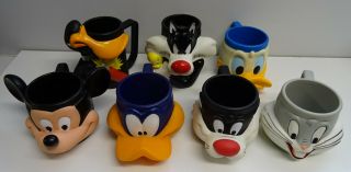 Vintage Looney Tunes Mugs Set Of 7 1990 
