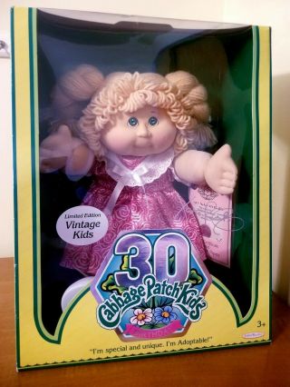 Cabbage Patch Kids Vintage Doll - Limited Edition 30th Birthday - Blonde Hair