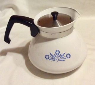 Vintage Corning Ware Blue Cornflower P - 104 Small 6 Cup Teapot Kettle W/ Lid