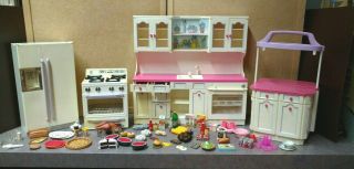 Barbie Tyco Kitchen Littles Deluxe Kitchen Sink,  Island,  Oven,  Fridge & Accs.  1996