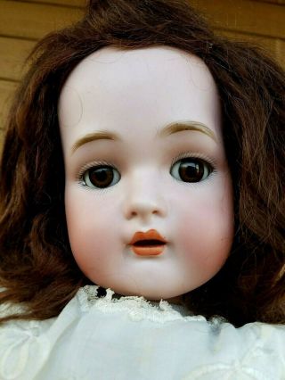 Antique German 22 " Simon Halbig & Kammer Reinhardt Bisque Head Doll Sweet