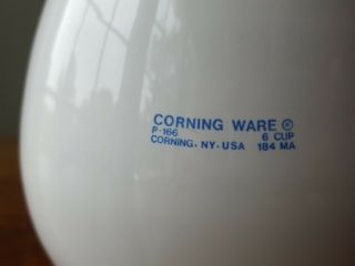 Vintage Corning Ware P - 166 Stove Top Percolator 6 Cup Cornflower Blue 2
