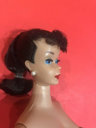 GORGEOUS ❤️ Vintage 5 Barbie Doll BRUNETTE PONYTAIL w/Accessories 1962 3