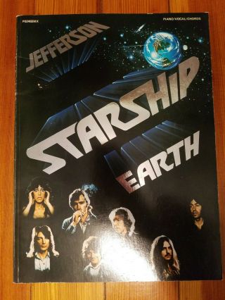 Jefferson Starship Earth 1978 Piano Vocals Cords Guitar Pictures Music Book