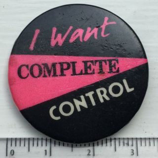 Vtg Og The Clash I Want Complete Control Authentic 32mm Pin Punk Badge 1970s