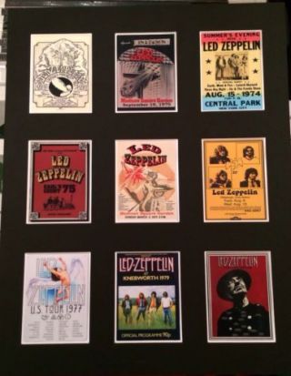Led Zeppelin Retro Tour Posters 14 " By 11 " Picture Mounted Ready To Frame