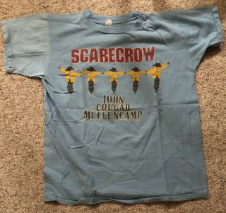 Vintage 1985 John Cougar Mellencamp Scarecrow Tour T - Shirt