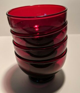 Royal Ruby Red Anchor Hocking Low Sherbet Custard Dishes
