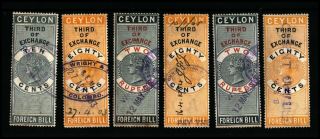 Ceylon 1903 Qv Third Of Exchange Foreign Bill 2r 80c 10c