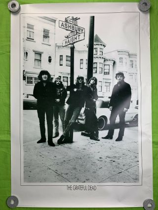 Rare Grateful Dead Poster 1990 Haight Ashbury San Francisco Black & White 35x24 2