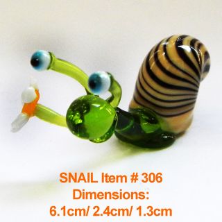 B22 - 9 Snail Turtle decor gift Murano blown glass figurine art sculpture 2