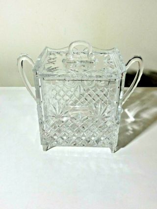 Elegant And Heavy Lead Crystal Square Candy / Cookie Jar With Lid