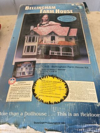 Nib Dura - Craft Bellingham Farm House Kit Bl 455 3 - Story Doll House 1998 Open Box