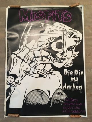 Vintage 1980s The Misfits Die Die My Darling Poster Danzig Samhain