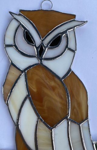OWL bird (Small) - Stained Glass - Handcrafted - Sun Catcher - 8”x5” Inches 2