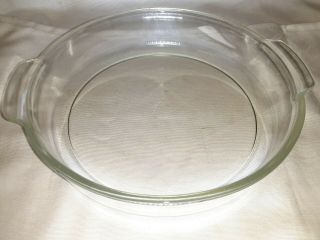 Vintage Pyrex 221 Clear Glass Deep 8 " Dish Pie/casserole Dish,  Tab Handle Usa