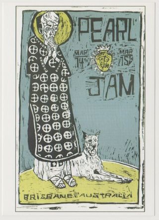 Pearl Jam 1998 98 Brisbane Australia Post Card Poster Ames Bros Eddie Vedder