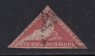 Cape Of Good Hope Sg 5a Scott 3 1857 1d Rose Triangle Imperf Scv $325