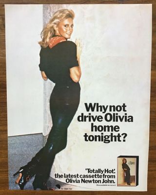 Olivia Newton - John,  8x10 Advertisement “totally Hot”,  Rare,