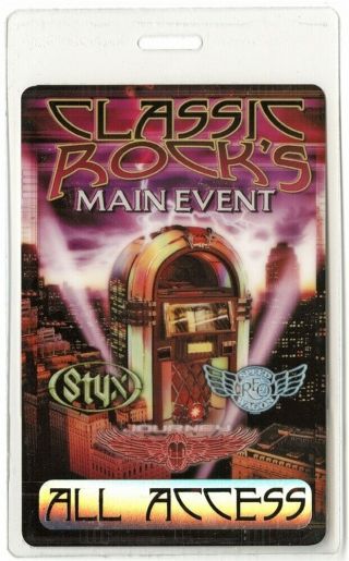 Styx Authentic 2003 Concert Tour Laminated Backstage Pass Journey Reo Speedwagon