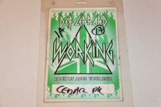 2012 Def Leppard Rock Of Ages / Van Halen Tour Backstage Pass Cedar Park