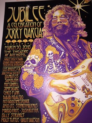 Aj Masthay Jerry Garcia Jubilee Print Grateful Dead Not Foil Letterpress