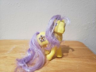 G1 My Little Pony Princess Starburst Yellow Jeweled 1987 Ponies Amber Tinsel