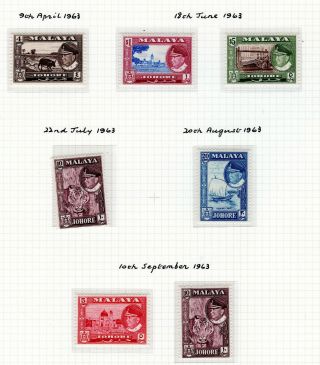 Malaya Straits Settlements 1963 Johore Sultan Selection Of Mnh Stamps