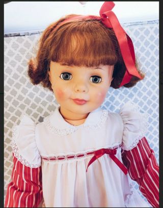 Vintage Ideal Baby Face Patti Playpal Doll 35 Inches Auburn Curly Bob/bangs