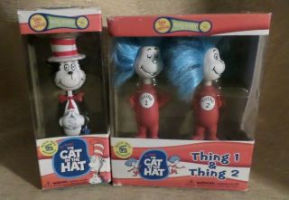 Dr.  Seuss The Cat In The Hat X Thing 1 & Thing 2 Funko Wacky Wobbler Bobblehead