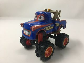 Rare Mattel Disney Pixar Cars Toon Tormentor Plastic Monster Truck Rubber Tires