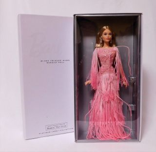 2017 Blush Fringed Gown Barbie Platinum Lbl Le 999 Bfc Excl_dwf52_nrfb In Hand