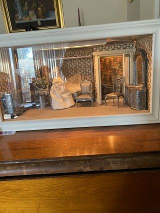 Roombox Diorama Wedding Suite Miniature Dollhouse 1:12 Bespaq Furniture